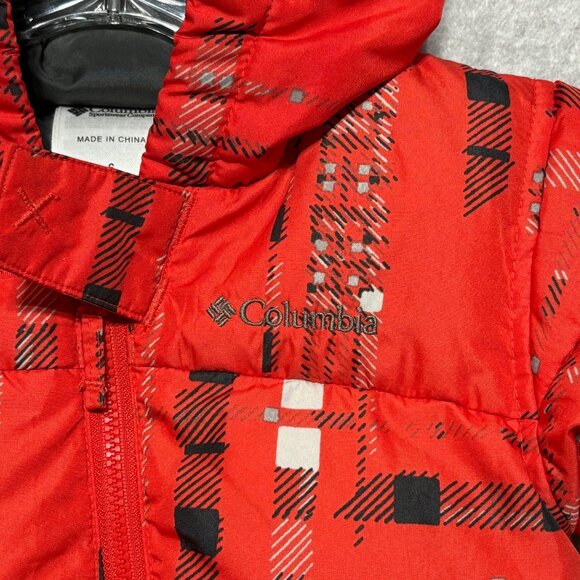 Columbia Snowsuit 6 months Snuggly Bunny Infant Bunting Red Plaid Down Filled - Picture 7 of 8